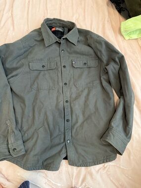 The American Outdoorsman Men's Gray Button-Front Workshirt Jacket